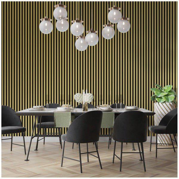 Acoustic Slats Panel - Golden - DecorMania.eu