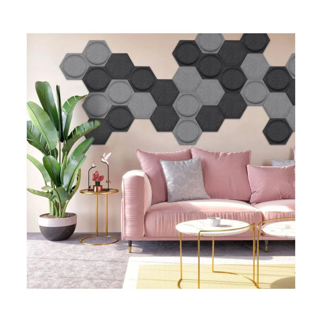 HEXA BOLD 2 Felt Panel - GREY - DecorMania.eu