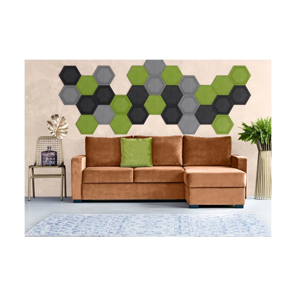 HEXA BOLD Felt Panel - BLACK - DecorMania.eu