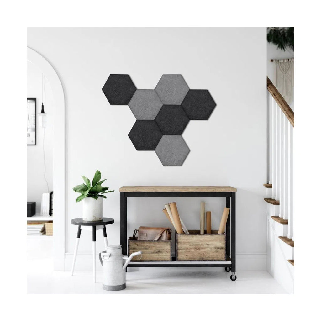 HEXA Felt 2D Panel - BLACK - DecorMania.eu