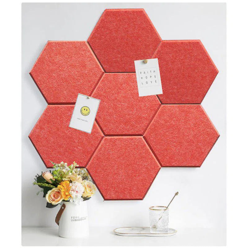 HEXA Felt 3D Panel - ORANGE 3pcs. - DecorMania.eu