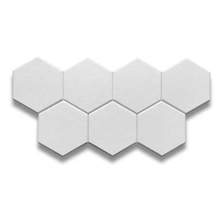 HEXA Felt 3D Panel - WHITE 3pcs. - DecorMania.eu