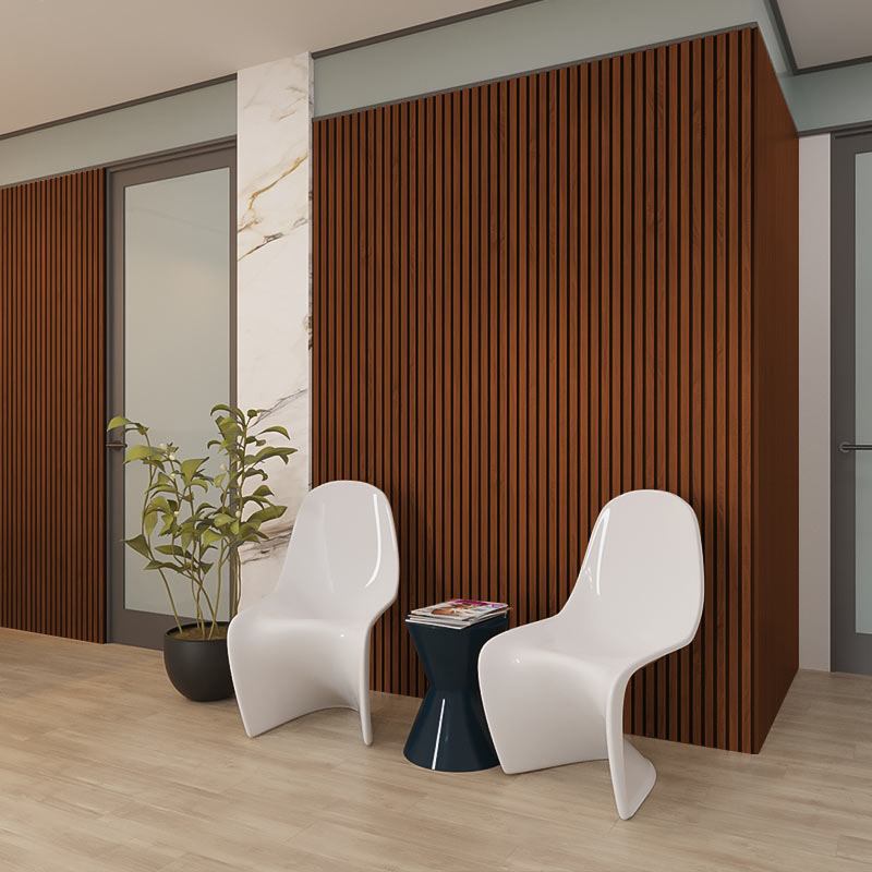 Mahogany Acoustic Slats Wall Panel 280 x 60 - DecorMania.eu