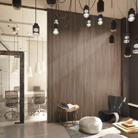 Walnut Acoustic Slat Wall Panel 240 x 60 - DecorMania.eu